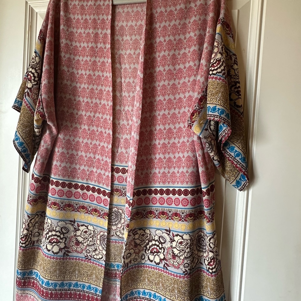 Bohemian Kimono with Floral and Geometric Patterns